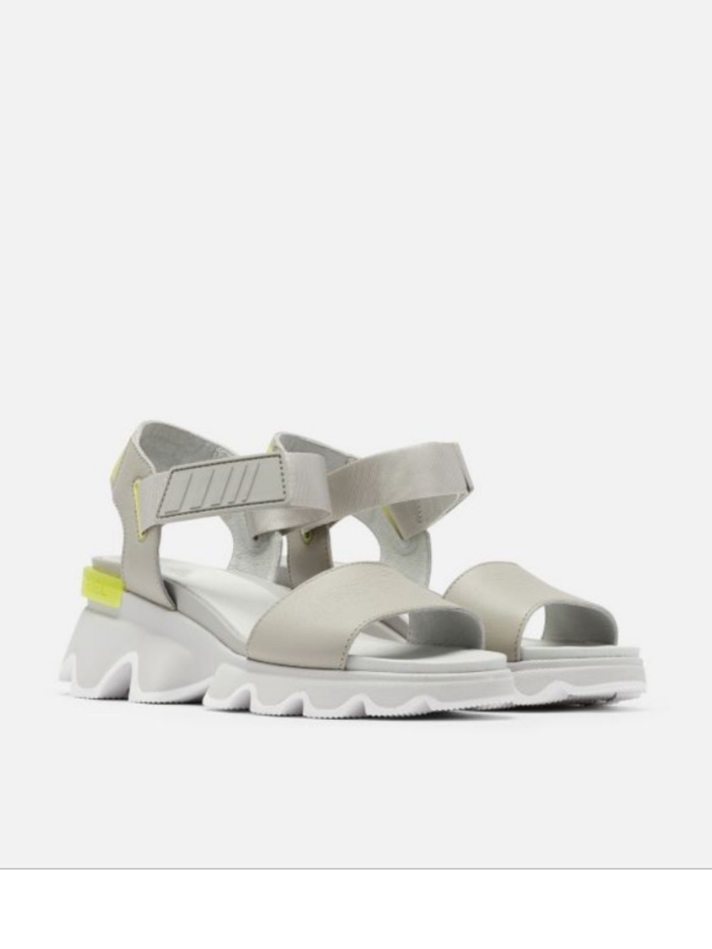 Sorel Kinetic Sandals Gray White Green Size 5.5